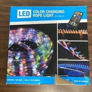 LED Color Changing 18ft 180 LEDs 8 Color Settings Rope Light w/Remote